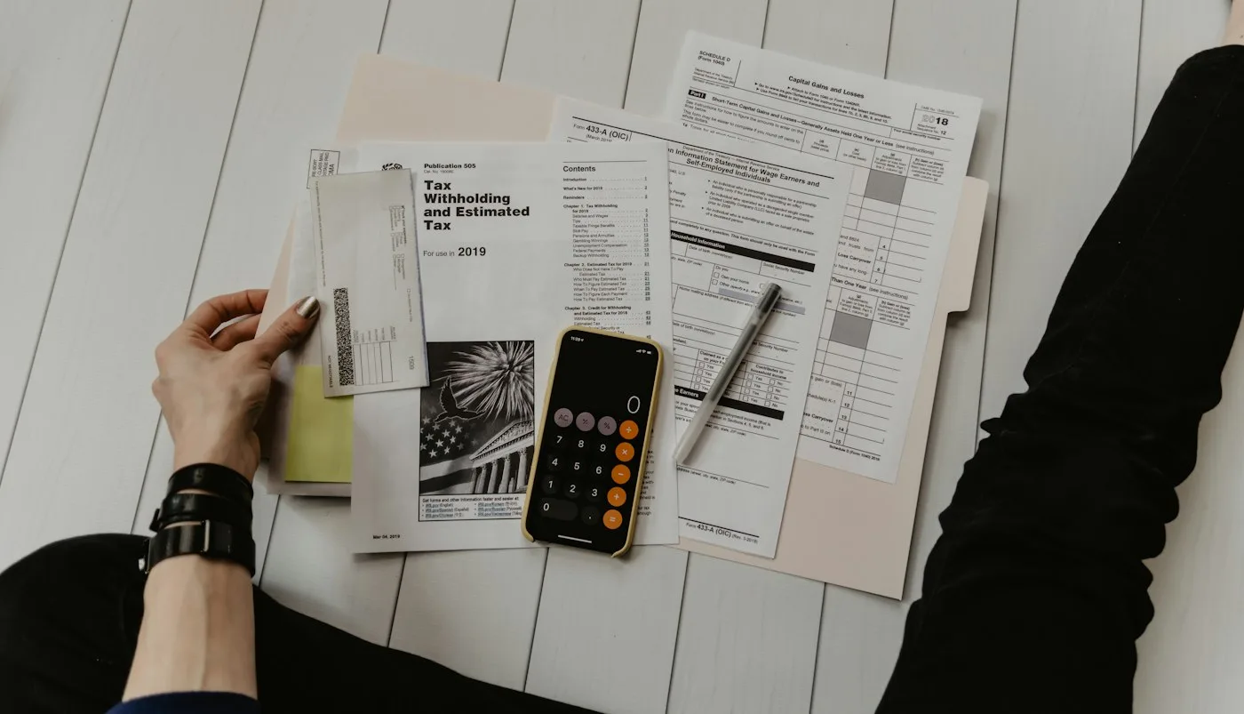 Calculator and financial planning documents